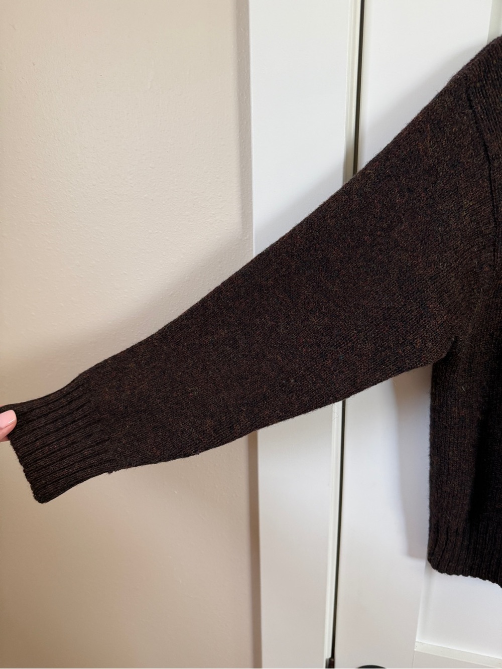 Abercrombie Wool Cardigan Brown Y2K Large - Picture 4 of 5
